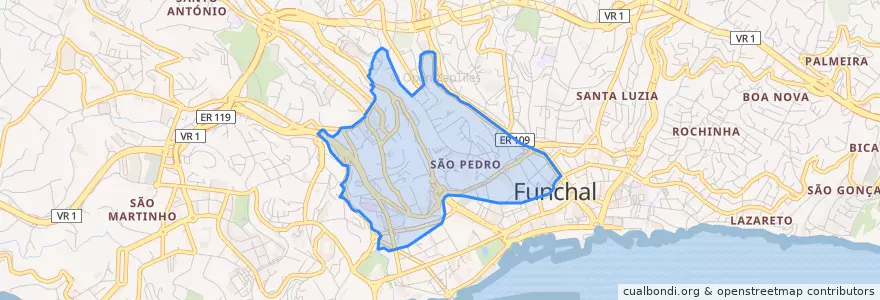Mapa de ubicacion de Funchal (São Pedro).