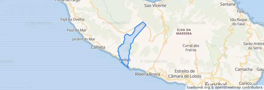 Mapa de ubicacion de Canhas.