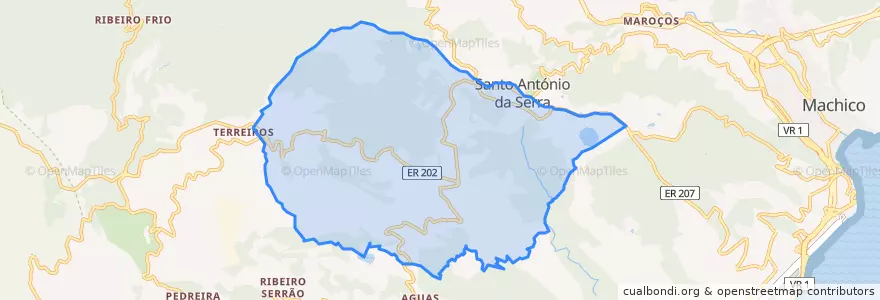 Mapa de ubicacion de Santo António da Serra.