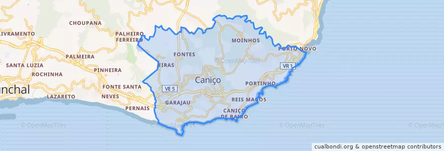 Mapa de ubicacion de Caniço.
