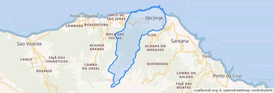 Mapa de ubicacion de São Jorge.