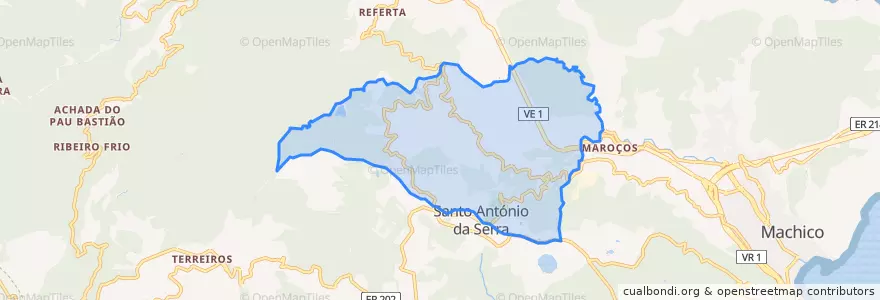 Mapa de ubicacion de Santo António da Serra.