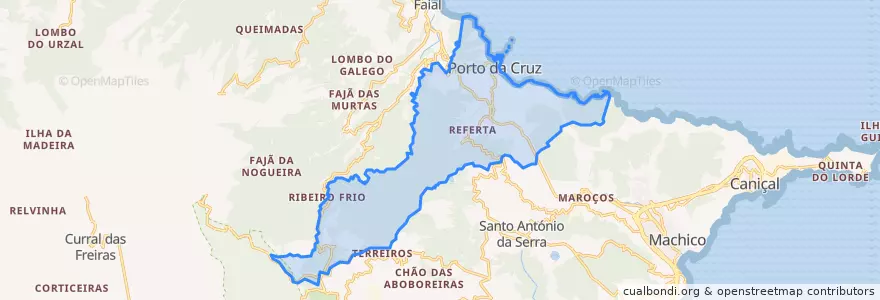 Mapa de ubicacion de Porto da Cruz.