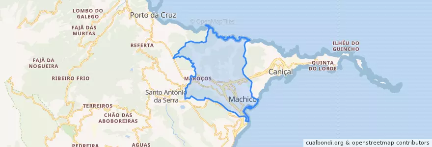 Mapa de ubicacion de Machico.