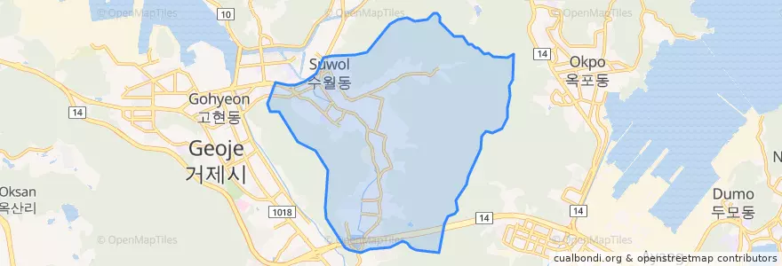 Mapa de ubicacion de 수양동.
