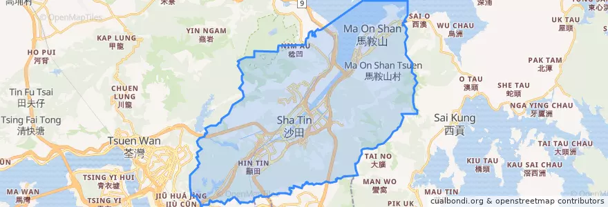 Mapa de ubicacion de 沙田區.