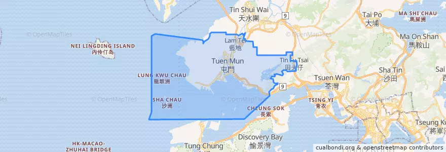 Mapa de ubicacion de 屯門區 Tuen Mun District.