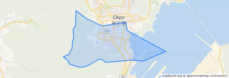 Mapa de ubicacion de 옥포1동.