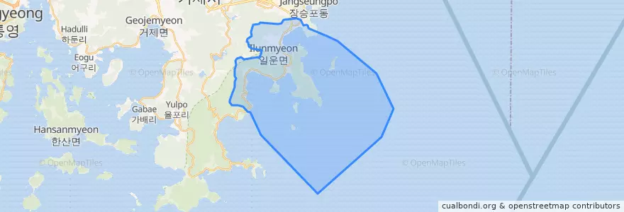 Mapa de ubicacion de 일운면.