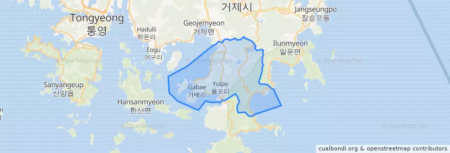 Mapa de ubicacion de 동부면.
