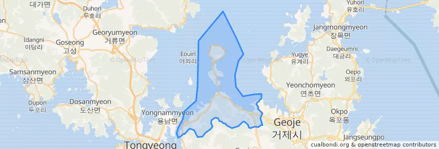 Mapa de ubicacion de 사등면.