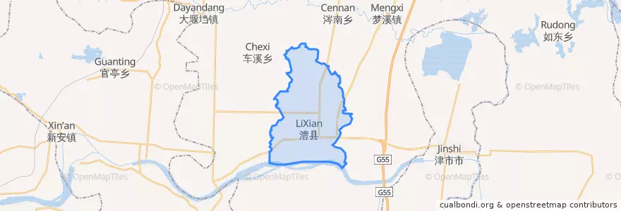 Mapa de ubicacion de 澧西街道.