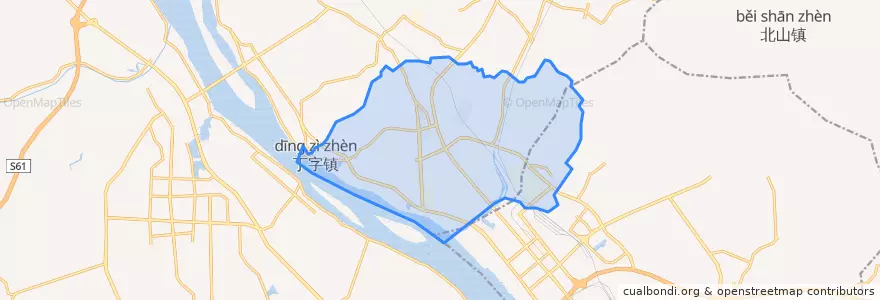 Mapa de ubicacion de Dingziwan Subdistrict.