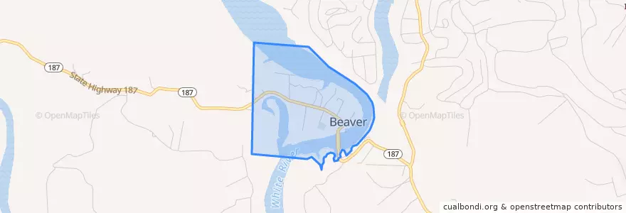 Mapa de ubicacion de Beaver.