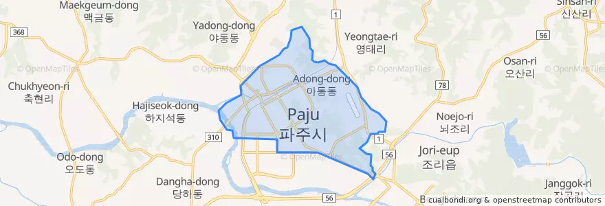 Mapa de ubicacion de 금촌1동.