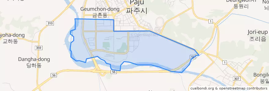 Mapa de ubicacion de 금촌2동.