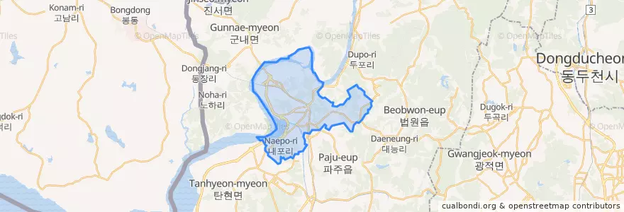 Mapa de ubicacion de 문산읍.