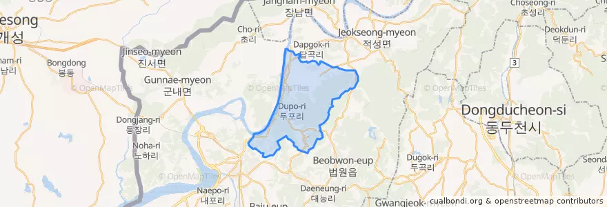 Mapa de ubicacion de 파평면.
