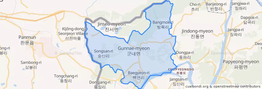 Mapa de ubicacion de 군내면.