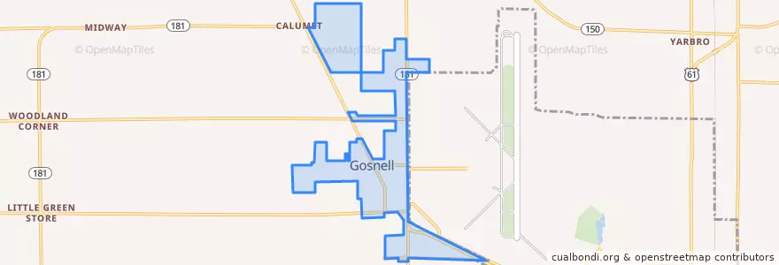 Mapa de ubicacion de Gosnell.