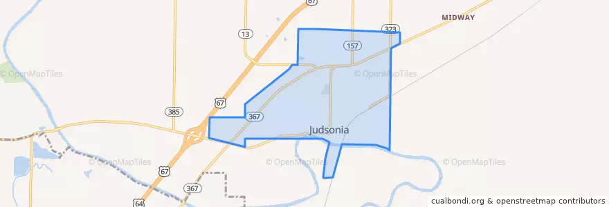 Mapa de ubicacion de Judsonia.