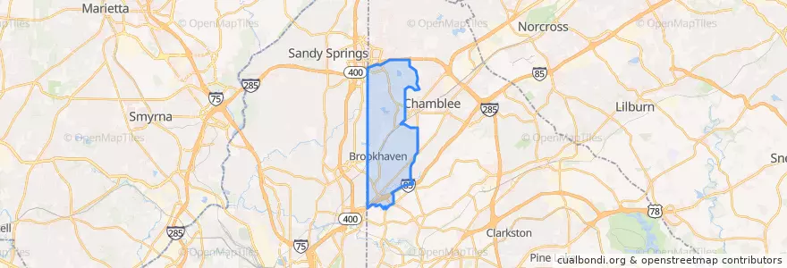 Mapa de ubicacion de Brookhaven.