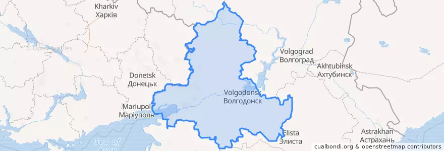 Mapa de ubicacion de Oblast de Rostov.