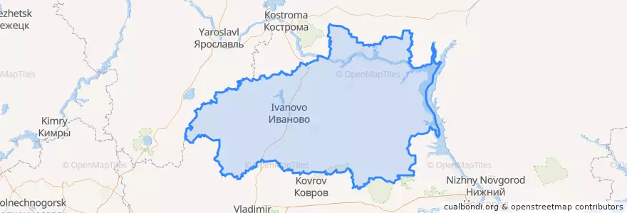 Mapa de ubicacion de Ivanovo Oblast.