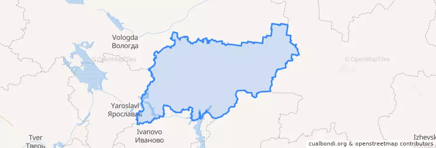 Mapa de ubicacion de Oblast' di Kostroma.
