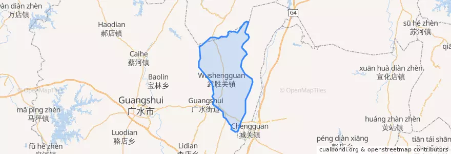Mapa de ubicacion de 武胜关镇.
