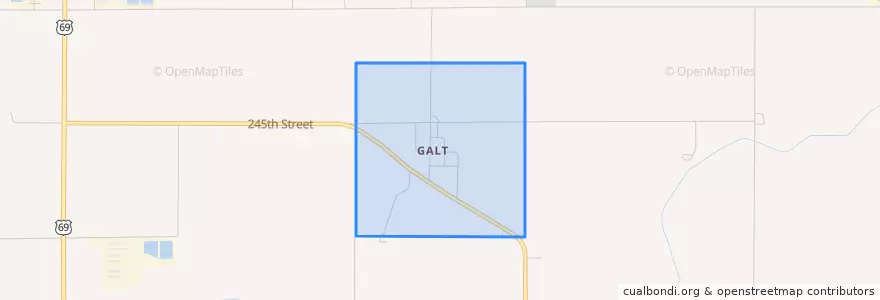 Mapa de ubicacion de Galt.