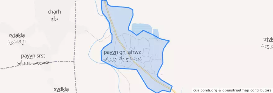 Mapa de ubicacion de پایین گنج افروز.