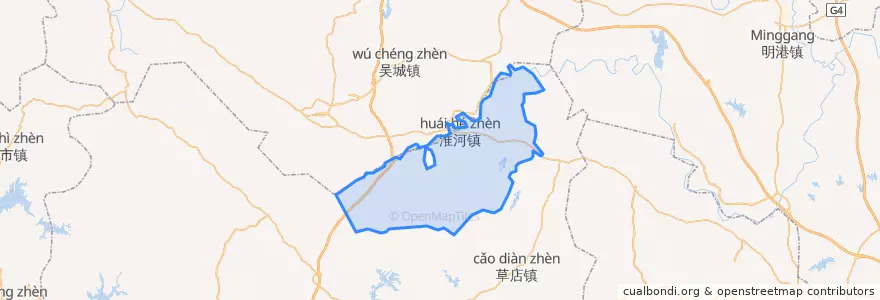 Mapa de ubicacion de 淮河镇.