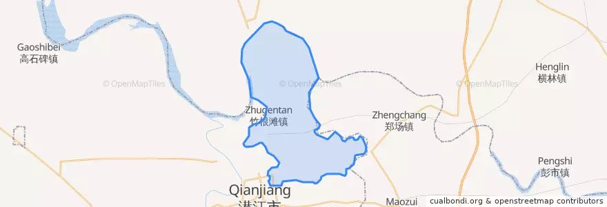 Mapa de ubicacion de Zhugentan.