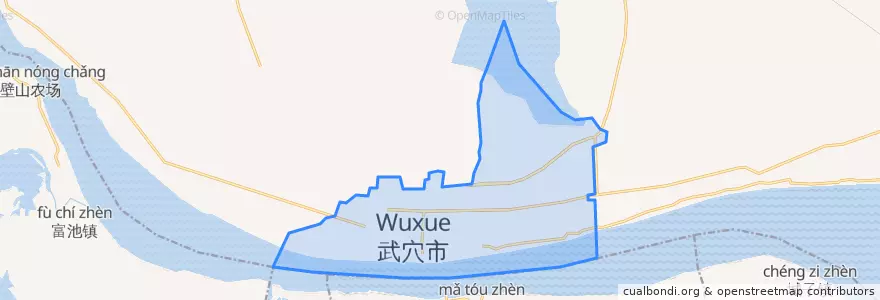 Mapa de ubicacion de 武穴市.
