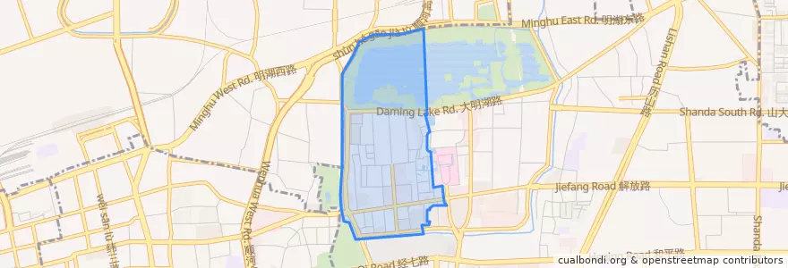 Mapa de ubicacion de 泉城路街道.