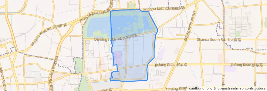 Mapa de ubicacion de 大明湖街道.