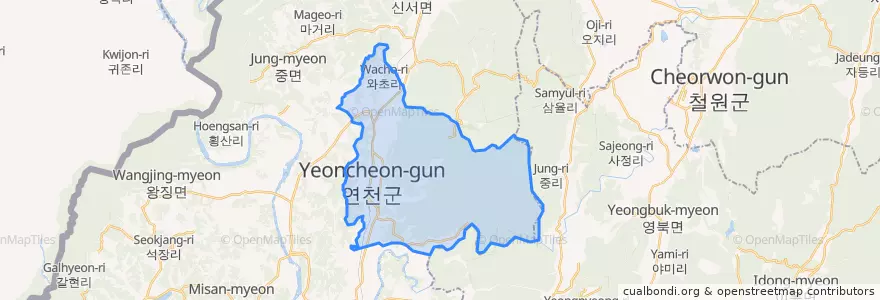 Mapa de ubicacion de 연천읍.