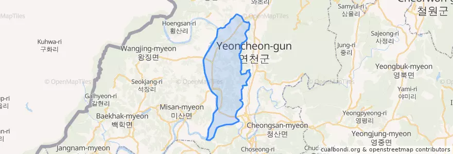 Mapa de ubicacion de 군남면.