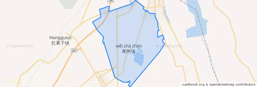 Mapa de ubicacion de 尾闸镇.