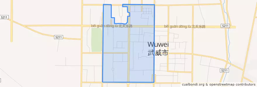 Mapa de ubicacion de 西大街街道.