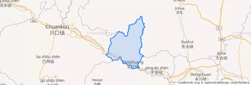 Mapa de ubicacion de Huazhuang.