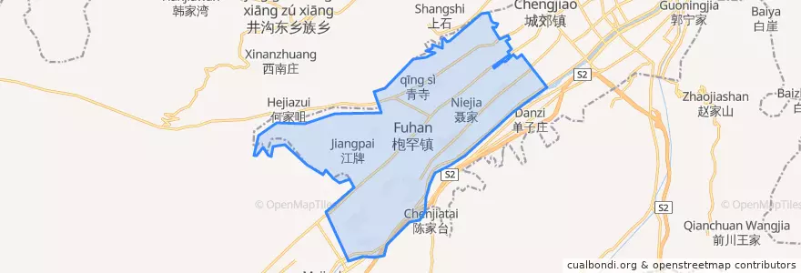 Mapa de ubicacion de 枹罕镇.