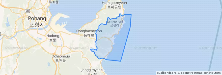Mapa de ubicacion de 구룡포읍.