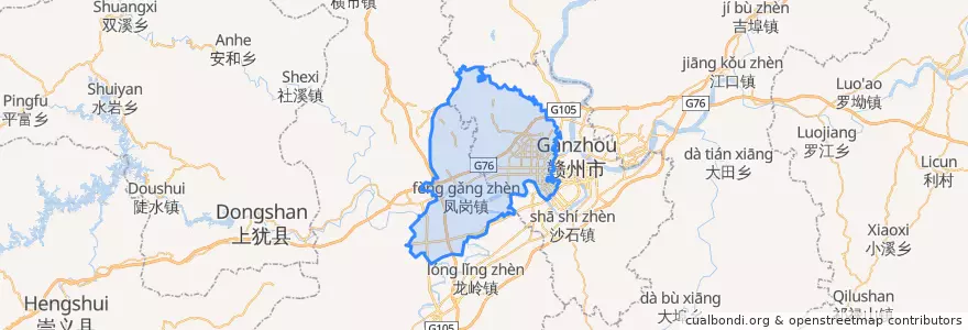 Mapa de ubicacion de 赣州经济技术开发区.