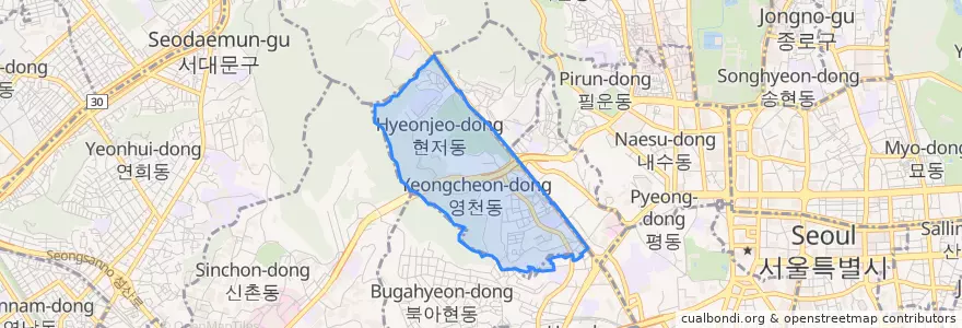 Mapa de ubicacion de 천연동.