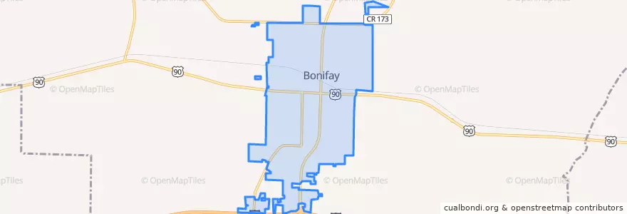 Mapa de ubicacion de Bonifay.