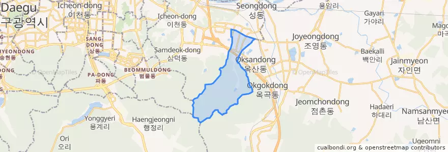Mapa de ubicacion de 고산동.