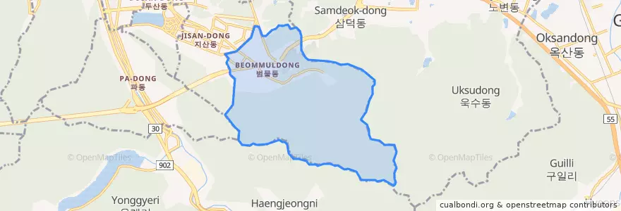 Mapa de ubicacion de 범물동.