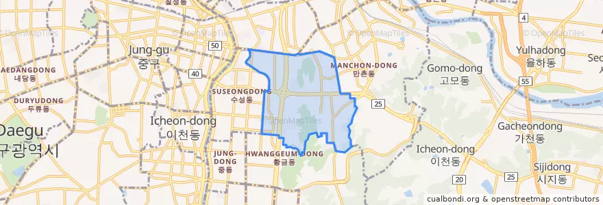 Mapa de ubicacion de Beomeo-dong.